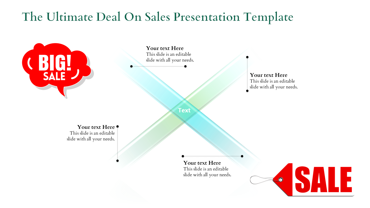 Free - Get Sales Presentation Template Slide Design-Four Node